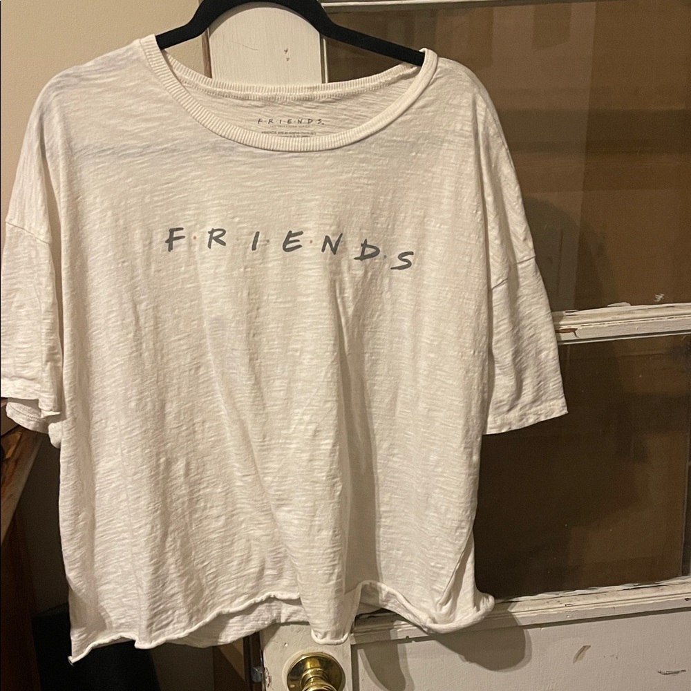 American Eagle Outfitters Cream Crop Top with Text Design